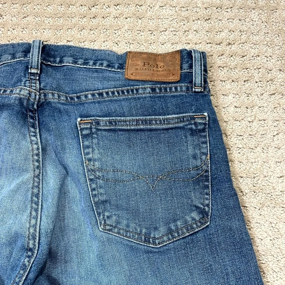 Polo Ralph Lauren Classic Fit Jeans Mens 33x30 Blue Denim Straight Leg Distress